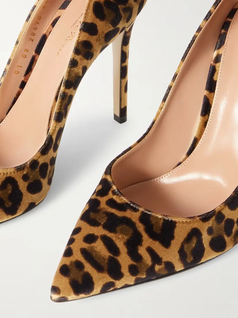 Gianvito Rossi Gianvito 105 Leopard-print Velvet Pumps | Thumbnail 4 Gianvito Rossi Gianvito 105 Leopard-print Velvet Pumps | Thumbnail 4