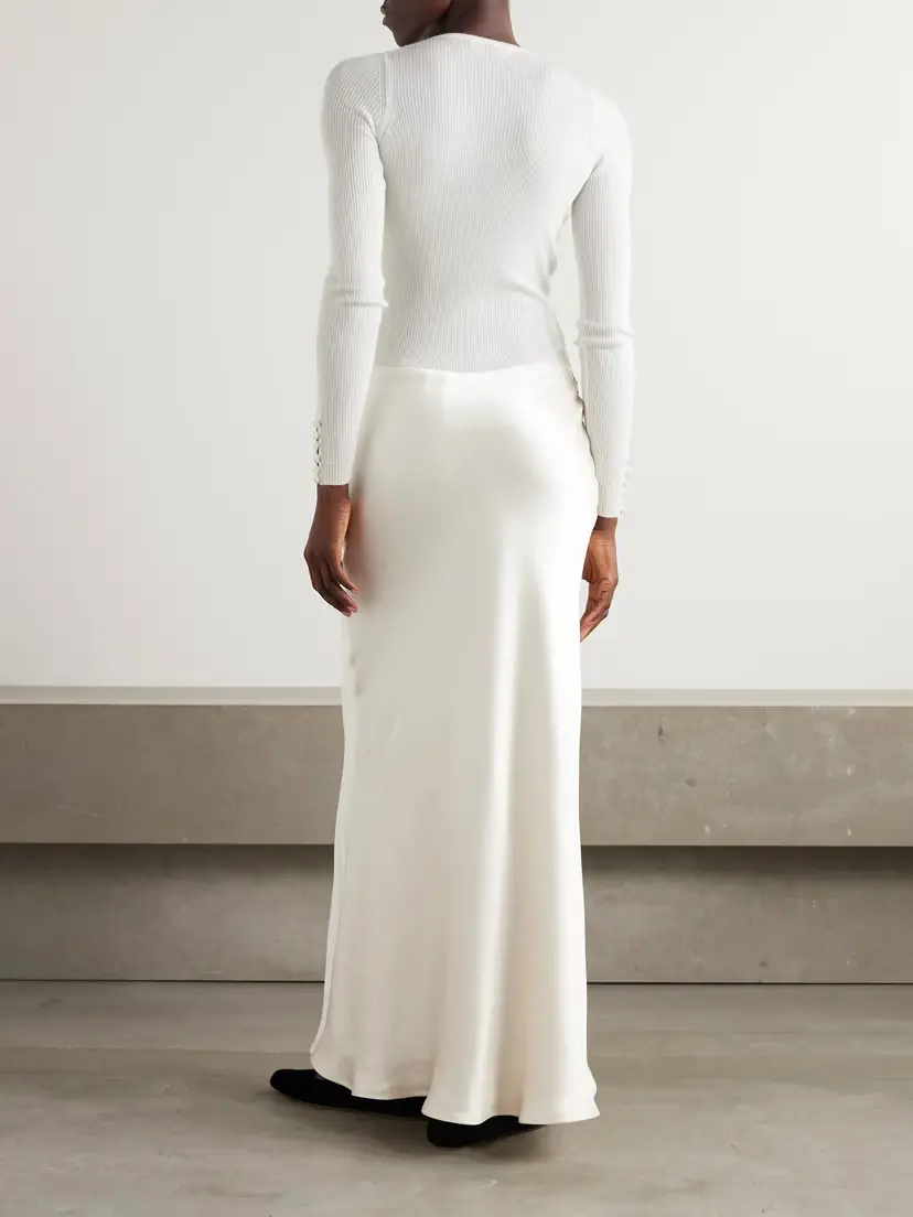Gabriela Hearst Kerry Lace-trimmed Ribbed Cashmere-blend And Silk Maxi Dress | Thumbnail 3 Gabriela Hearst Kerry Lace-trimmed Ribbed Cashmere-blend And Silk Maxi Dress | Thumbnail 3