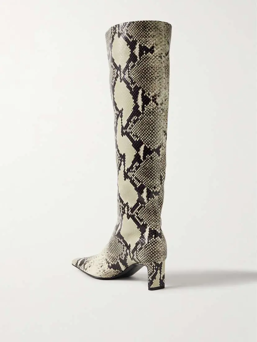 Khaite Ona Snake-print Leather Knee Boots | Thumbnail 3 Khaite Ona Snake-print Leather Knee Boots | Thumbnail 3