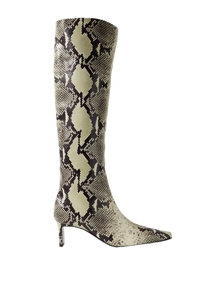 Khaite Ona Snake-print Leather Knee Boots | Thumbnail 1 Khaite Ona Snake-print Leather Knee Boots | Thumbnail 1
