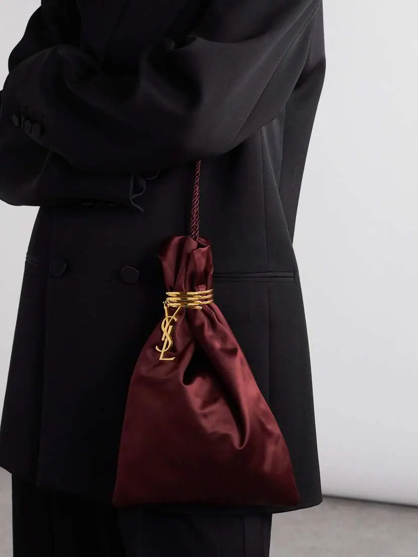 Saint Laurent Embellished Satin Bucket Bag | Thumbnail 2