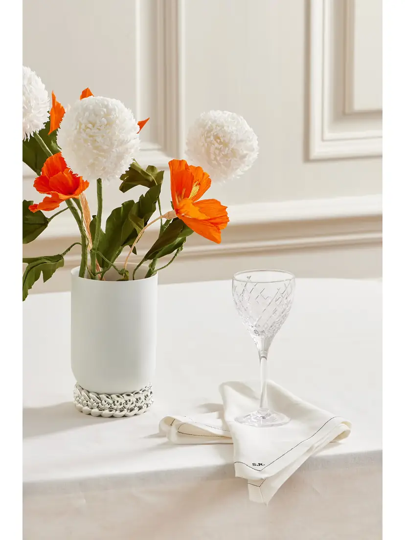 Christofle Babylone Small Silver-plated Porcelain Vase | Thumbnail 2 Christofle Babylone Small Silver-plated Porcelain Vase | Thumbnail 2