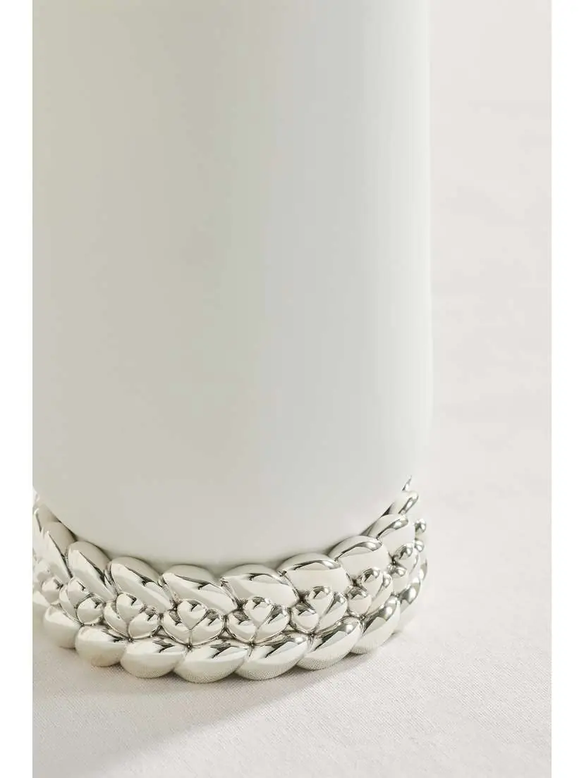 Christofle Babylone Small Silver-plated Porcelain Vase | Thumbnail 3 Christofle Babylone Small Silver-plated Porcelain Vase | Thumbnail 3