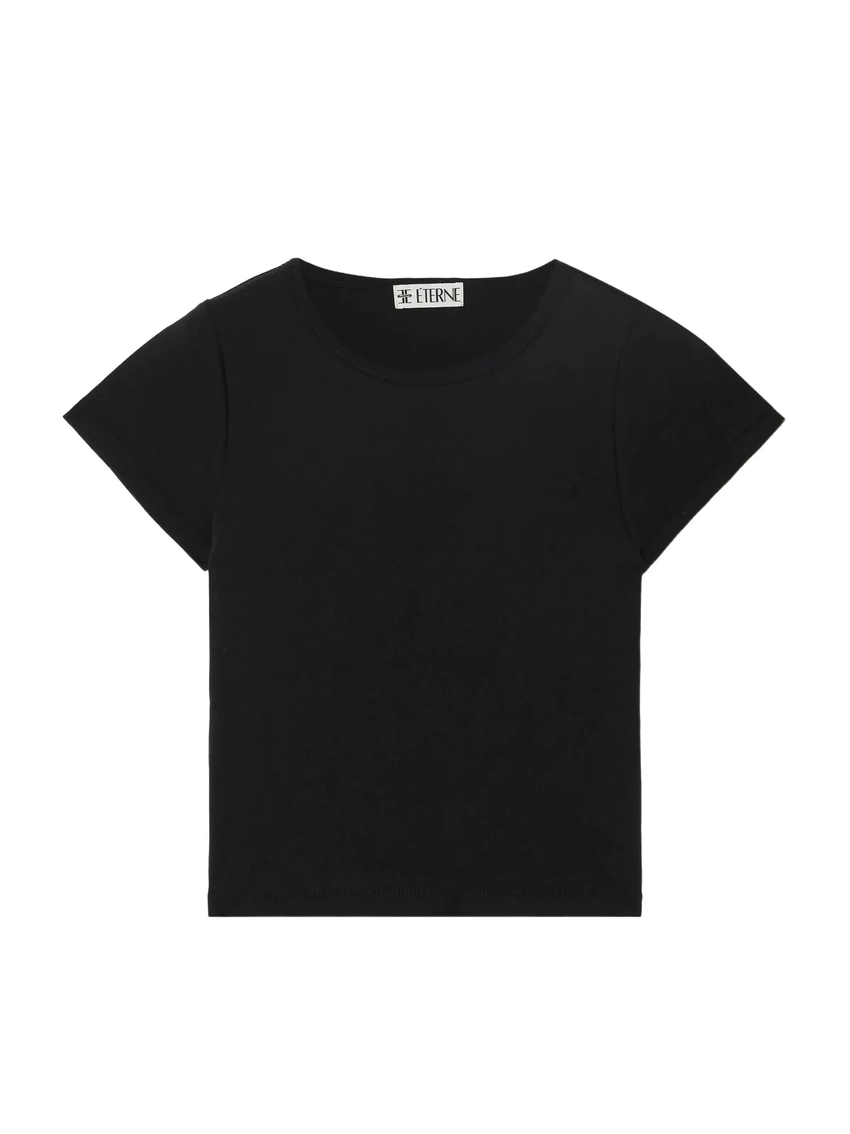 Short Sleeve Baby Tee Cropped Cotton And Modal-blend Jersey T-shirt