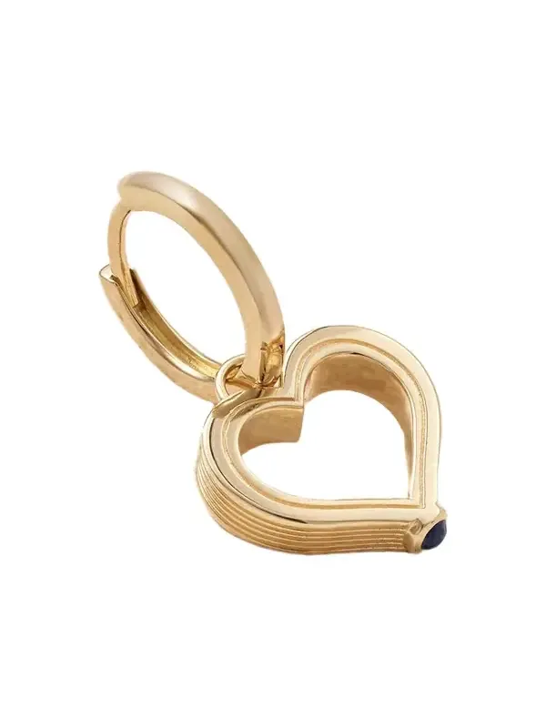 Heart Baby 18-karat Gold Sapphire Single Hoop Earring