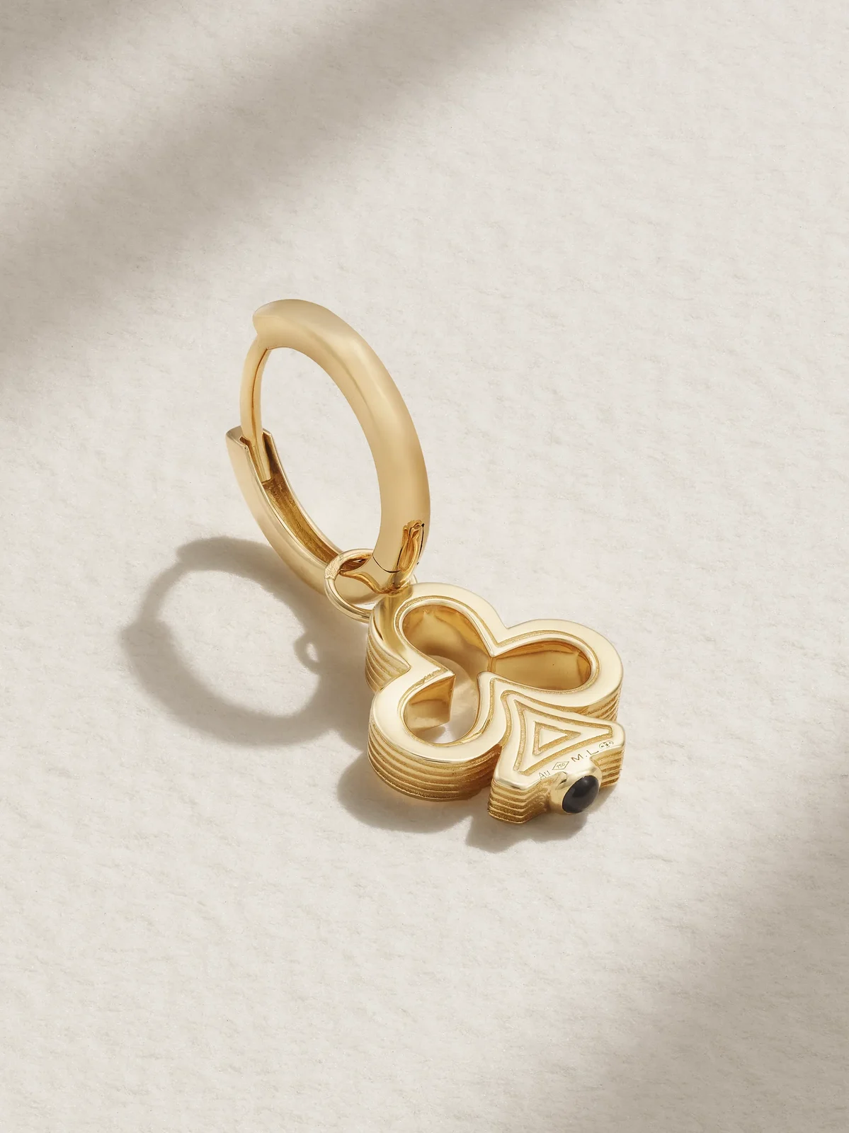 Clover Baby Convertible 18-karat Gold Sapphire Single Hoop Earring Clover Baby Convertible 18-karat Gold Sapphire Single Hoop Earring