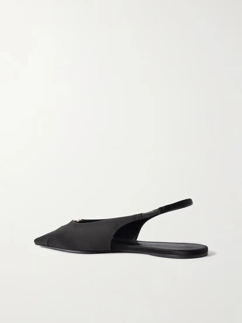 Saint Laurent Babylone Embellished Crepe Point-toe Slingback Flats | Thumbnail 3 Saint Laurent Babylone Embellished Crepe Point-toe Slingback Flats | Thumbnail 3