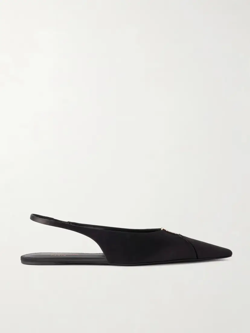 Saint Laurent Babylone Embellished Crepe Point-toe Slingback Flats | Thumbnail 5 Saint Laurent Babylone Embellished Crepe Point-toe Slingback Flats | Thumbnail 5