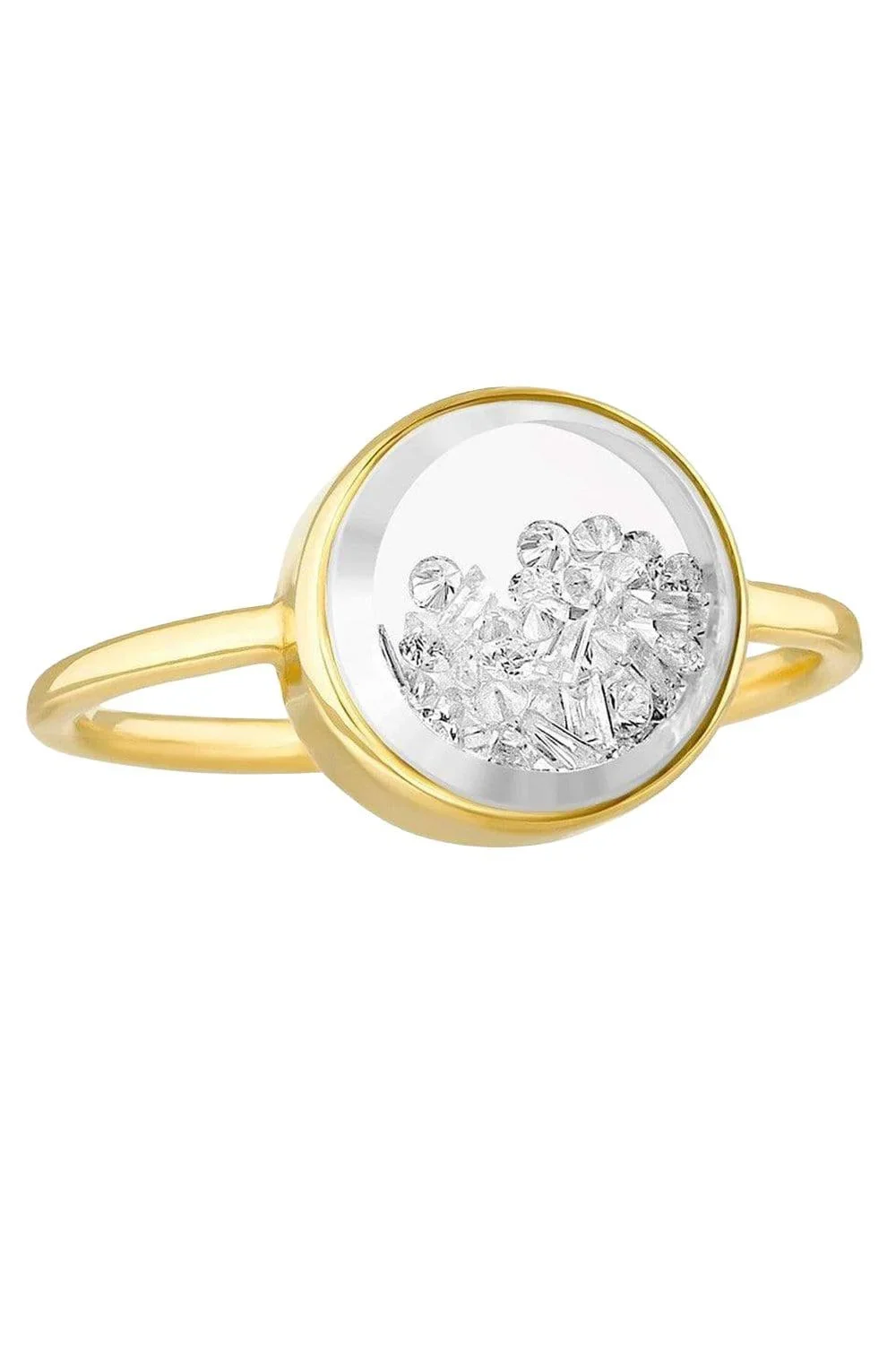 Round Core Baby Diamond Shaker Ring