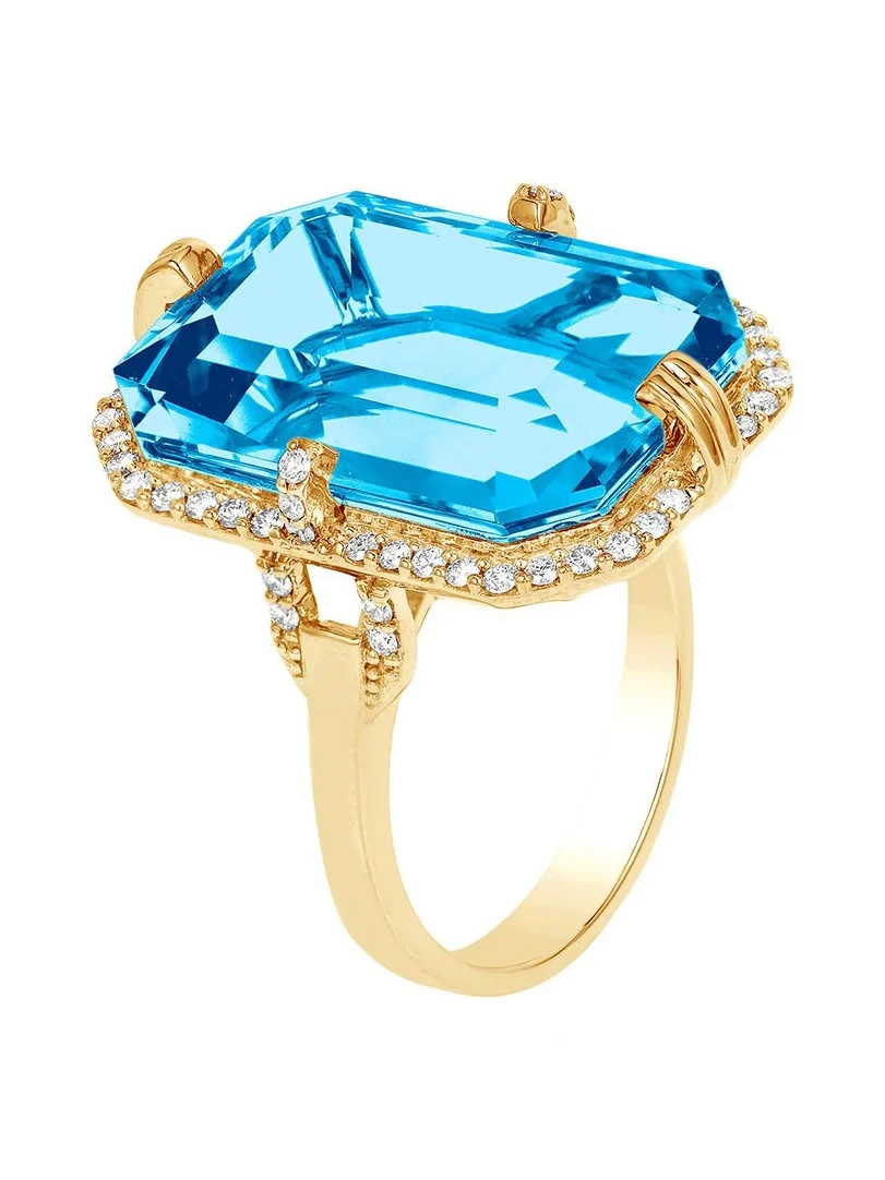 Blue Topaz Diamond Ring Blue Topaz Diamond Ring
