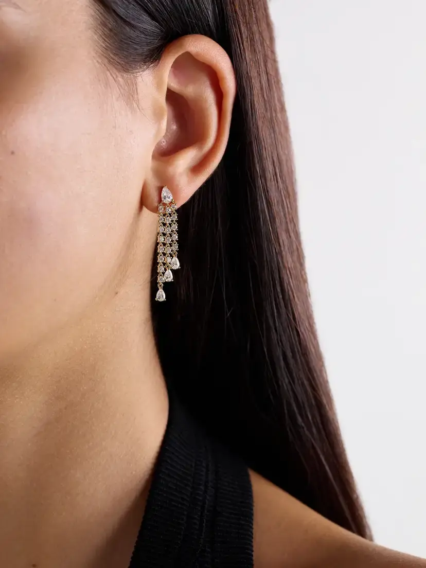 Anita Ko Fringe 18-karat Gold Diamond Earrings | Thumbnail 2 Anita Ko Fringe 18-karat Gold Diamond Earrings | Thumbnail 2