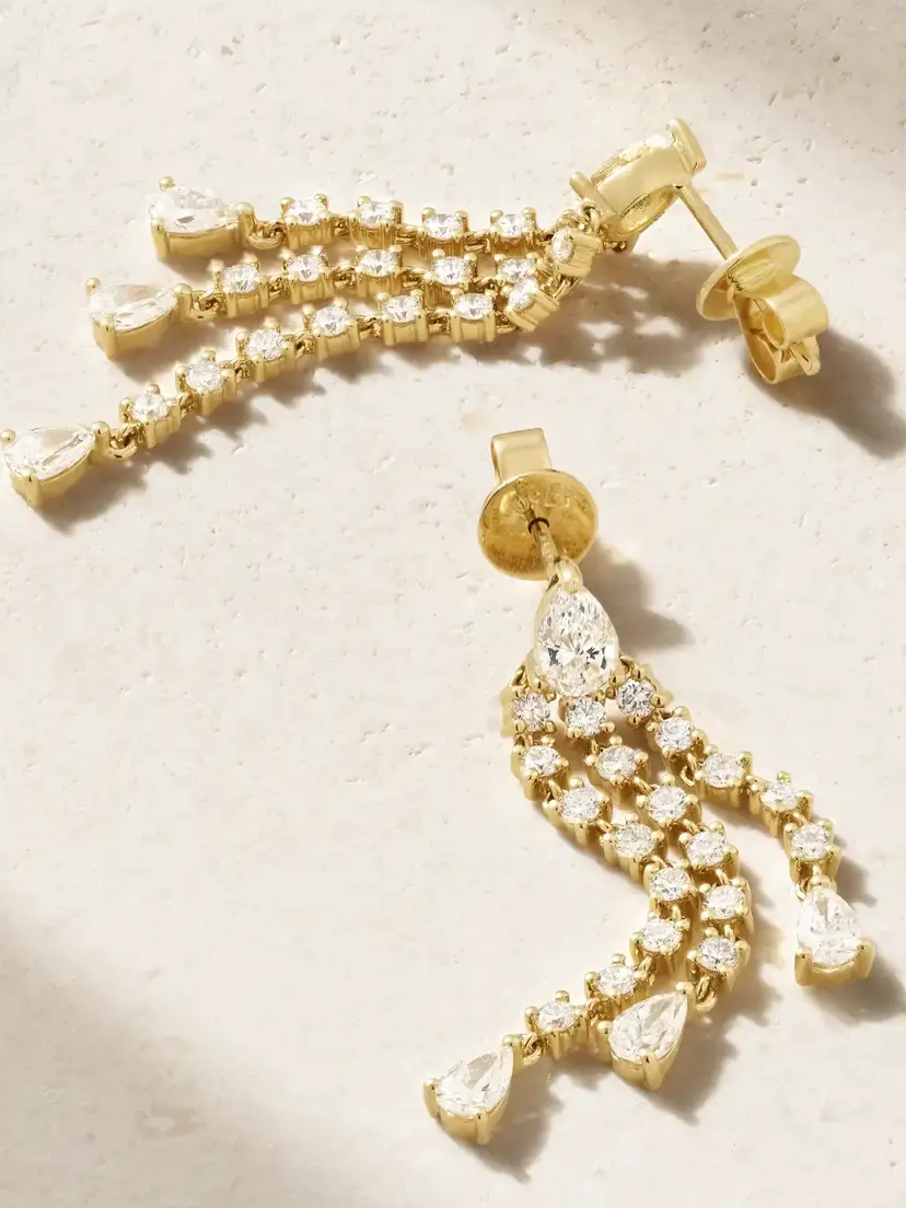 Anita Ko Fringe 18-karat Gold Diamond Earrings | Thumbnail 3 Anita Ko Fringe 18-karat Gold Diamond Earrings | Thumbnail 3
