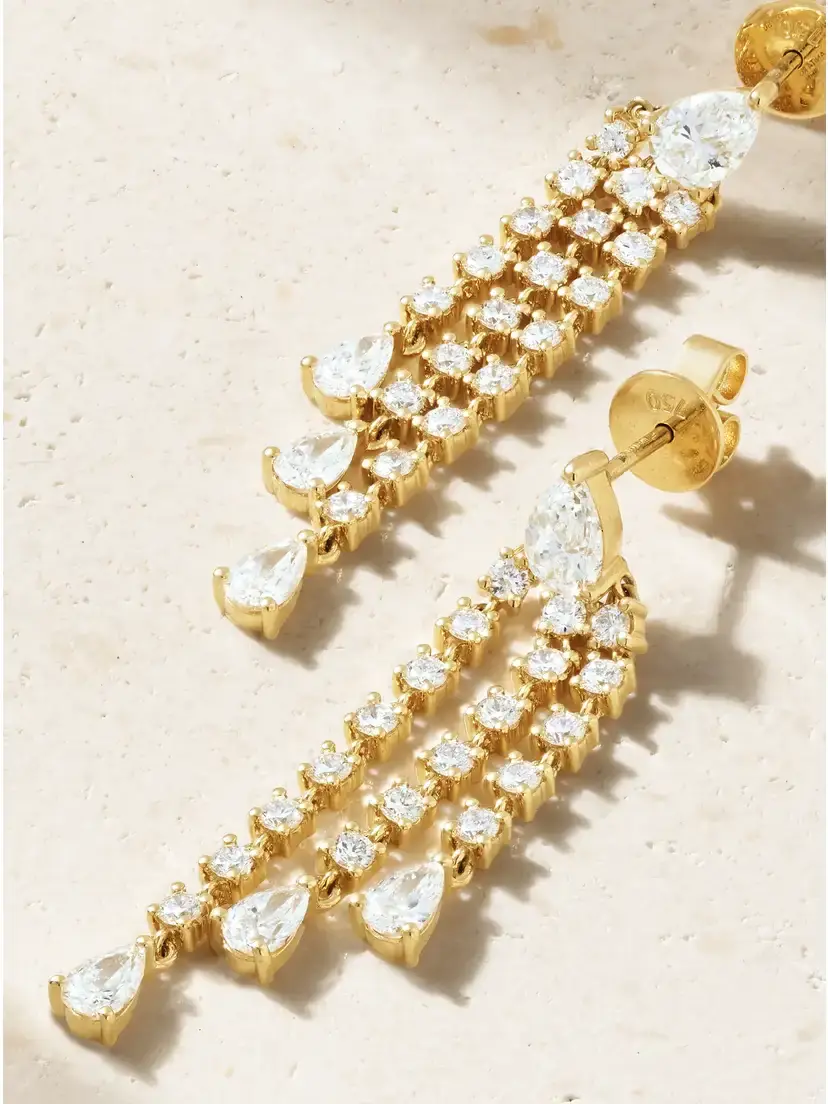 Anita Ko Fringe 18-karat Gold Diamond Earrings | Thumbnail 4 Anita Ko Fringe 18-karat Gold Diamond Earrings | Thumbnail 4