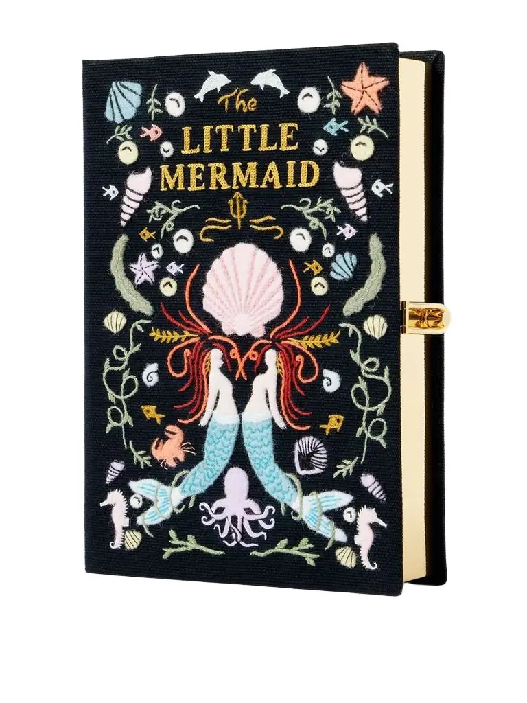 Olympia Le-Tan Little Mermaid Embroidered Appliquéd Canvas Clutch | Image 1 Olympia Le-Tan Little Mermaid Embroidered Appliquéd Canvas Clutch | Image 1