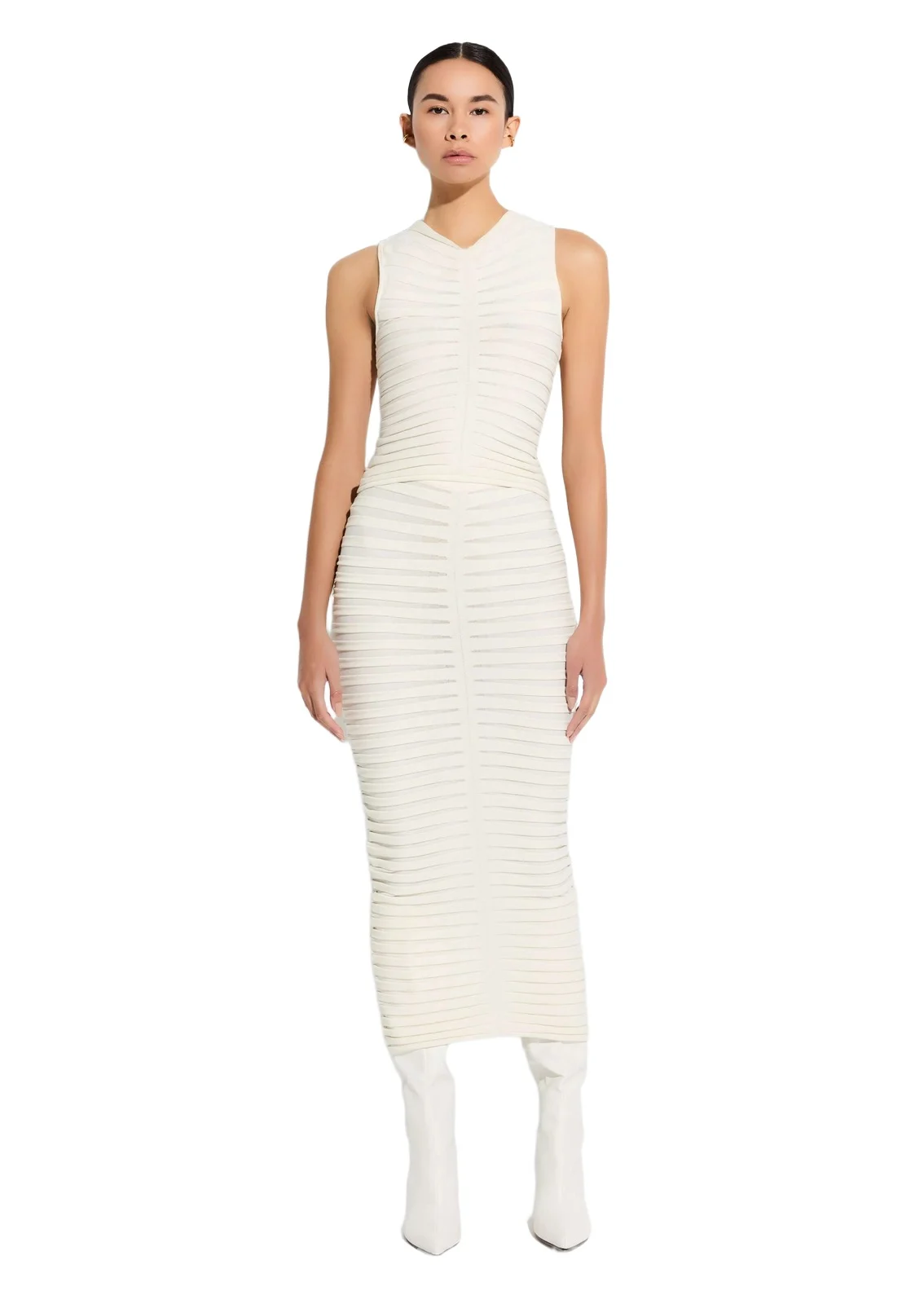 Matte Viscose Wide Ribbed Skirt Matte Viscose Wide Ribbed Skirt