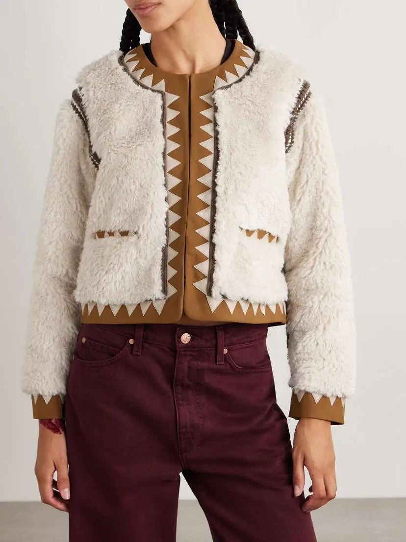 Sea Ginevra Leather And Suede-trimmed Faux Shearling Jacket | Thumbnail 3