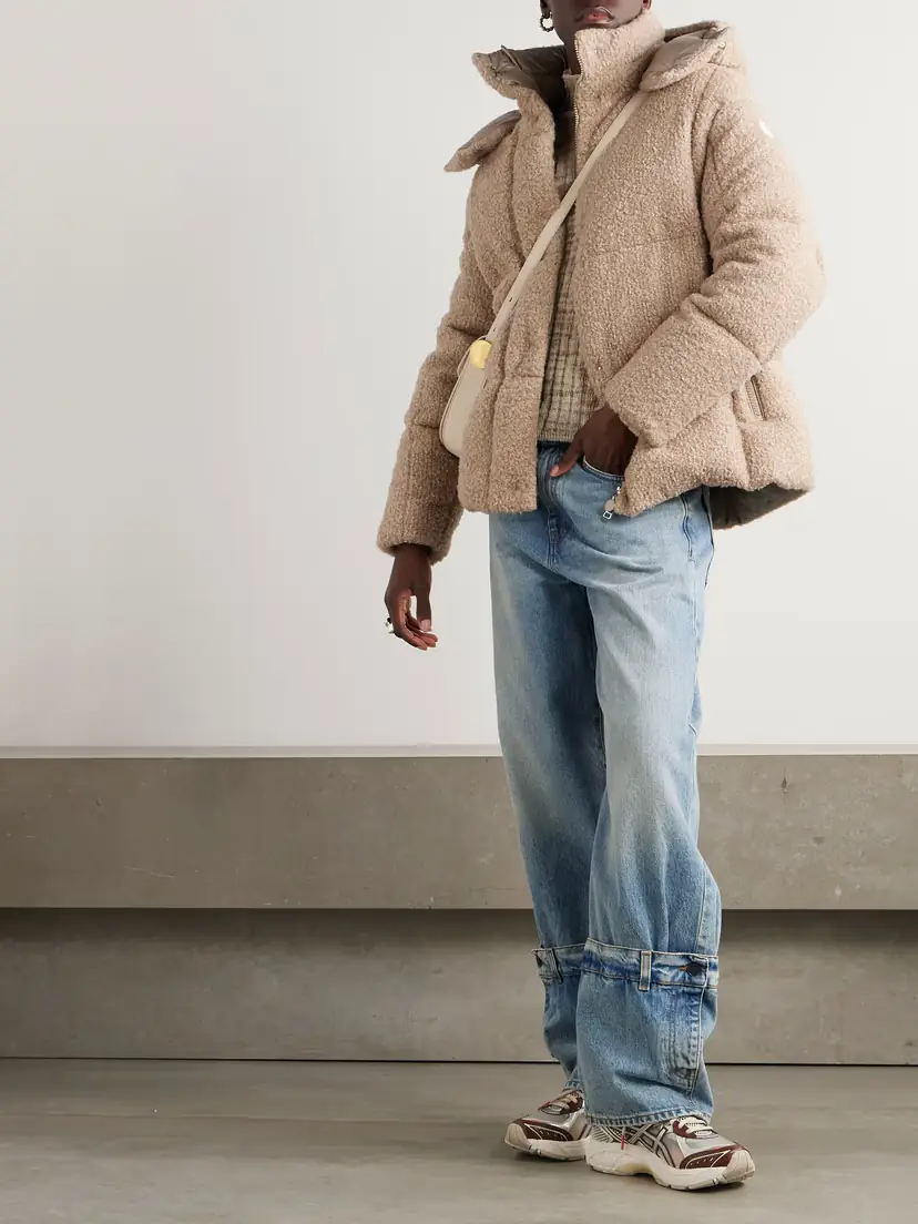 Moncler Appliquéd Quilted Metallic Bouclé Hooded Down Jacket | Thumbnail 2 Moncler Appliquéd Quilted Metallic Bouclé Hooded Down Jacket | Thumbnail 2