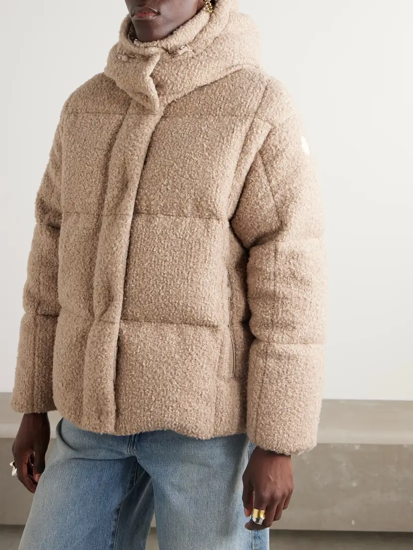 Moncler Appliquéd Quilted Metallic Bouclé Hooded Down Jacket | Thumbnail 3 Moncler Appliquéd Quilted Metallic Bouclé Hooded Down Jacket | Thumbnail 3