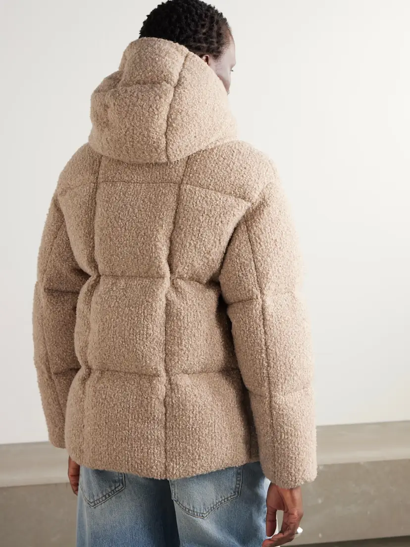 Moncler Appliquéd Quilted Metallic Bouclé Hooded Down Jacket | Thumbnail 4 Moncler Appliquéd Quilted Metallic Bouclé Hooded Down Jacket | Thumbnail 4