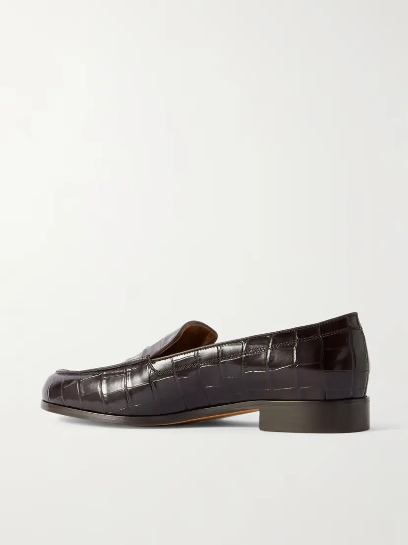 Emme Parsons Danielle Glossed Croc-effect Leather Loafers | Thumbnail 3