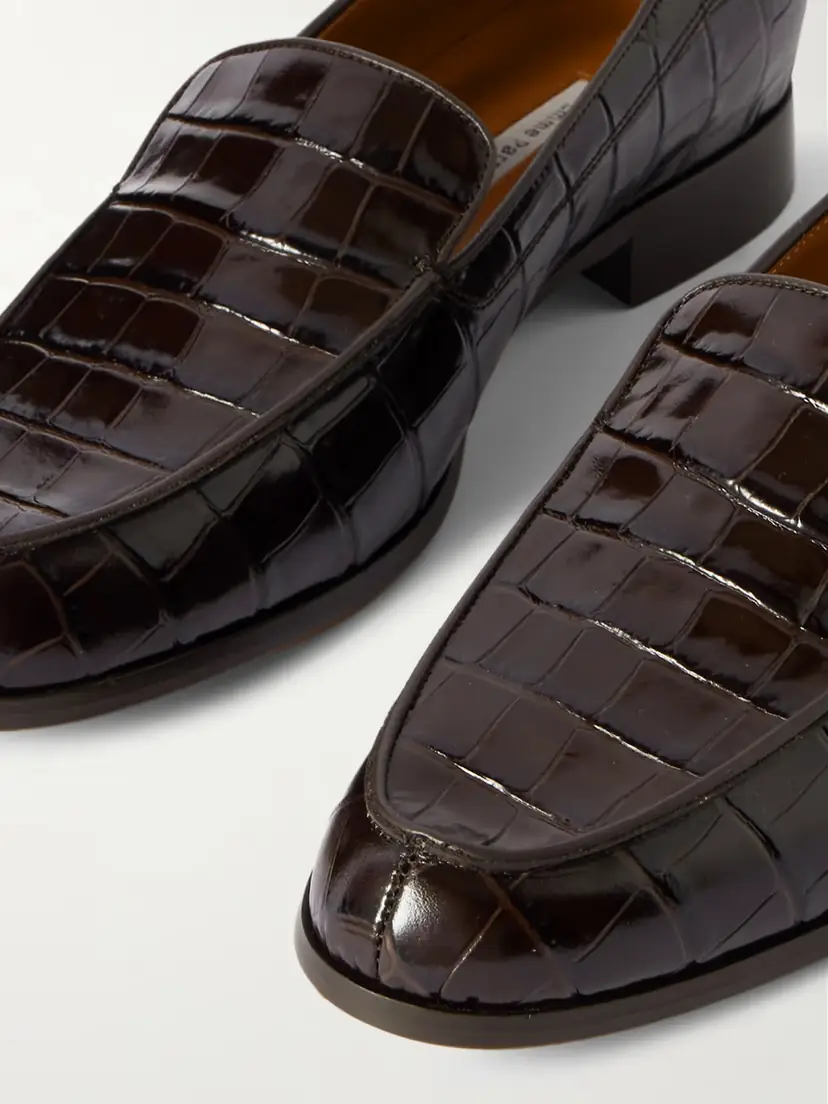 Emme Parsons Danielle Glossed Croc-effect Leather Loafers | Thumbnail 4
