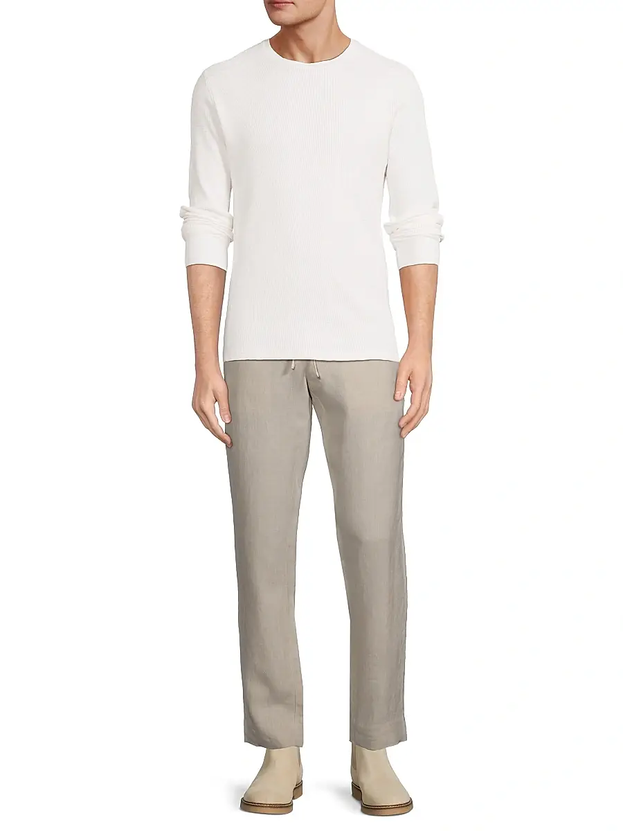 Vince Men's Thermal Crewneck Long-Sleeve T-Shirt | Thumbnail 2 Vince Men's Thermal Crewneck Long-Sleeve T-Shirt | Thumbnail 2