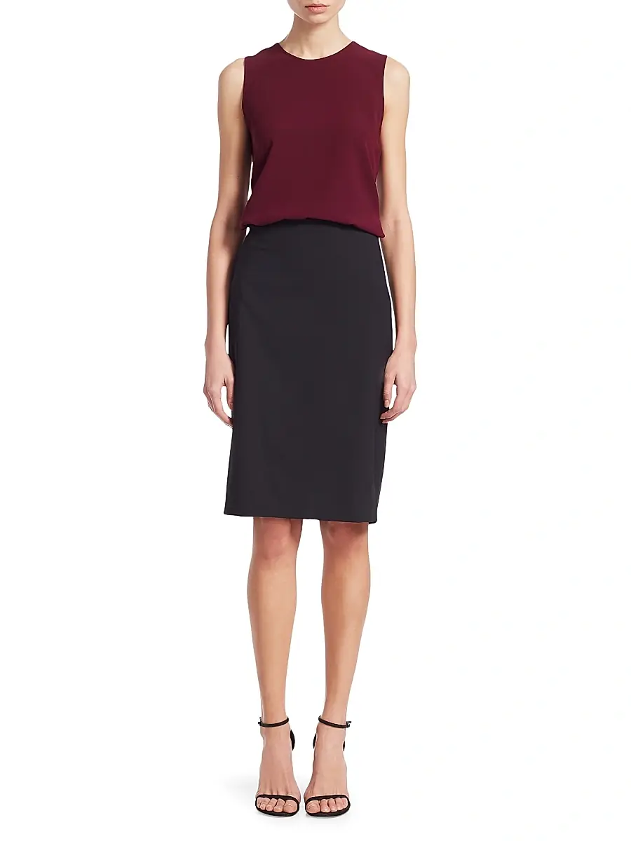 Theory Women's Skinny Stretch-Wool Pencil Skirt | Thumbnail 2