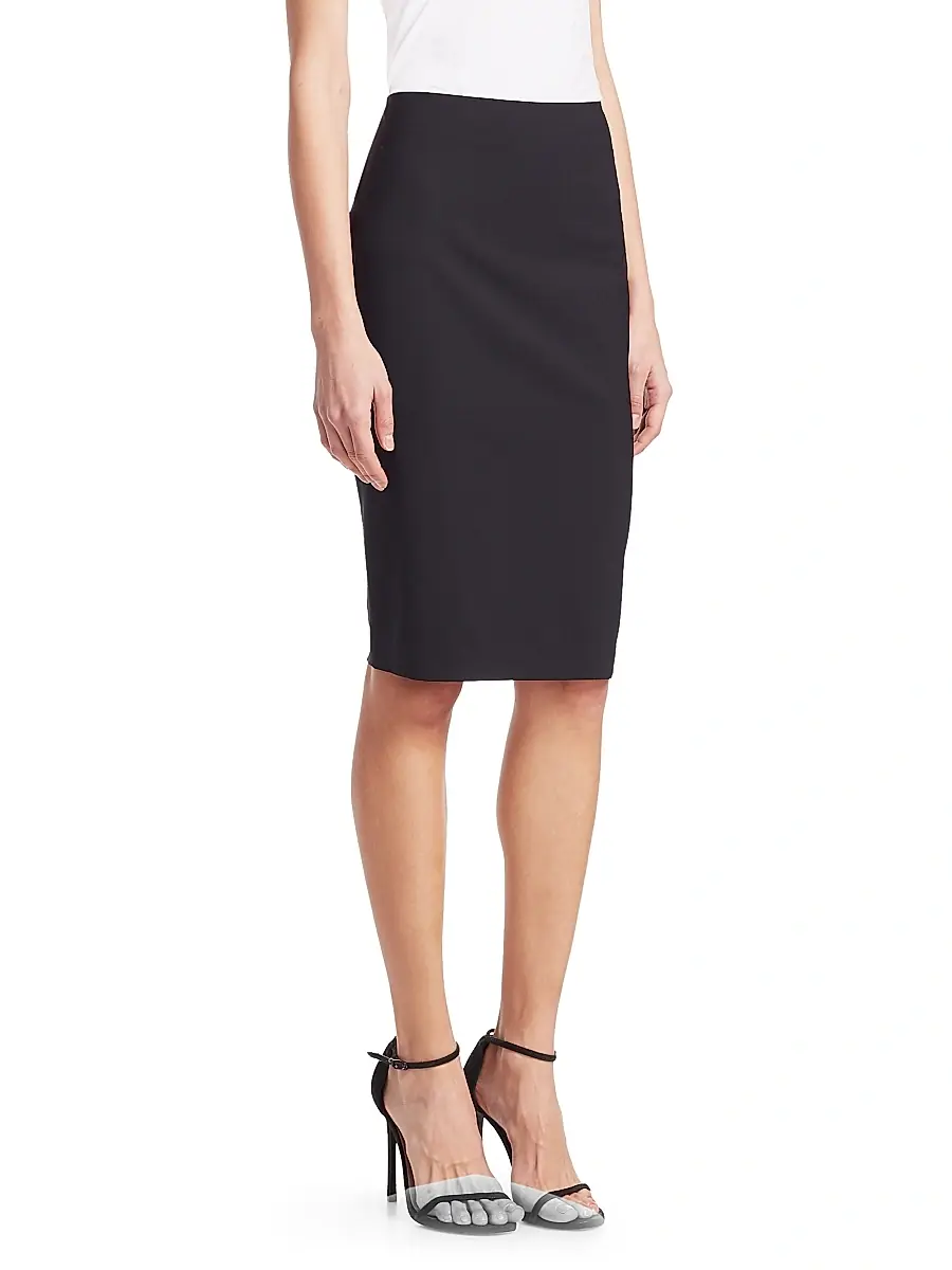 Theory Women's Skinny Stretch-Wool Pencil Skirt | Thumbnail 4