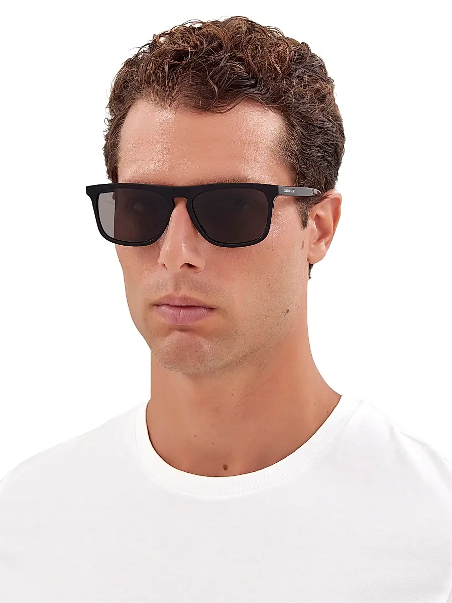 Saint Laurent Men's Essential 56MM Acetate Pilot Sunglasses | Thumbnail 2 Saint Laurent Men's Essential 56MM Acetate Pilot Sunglasses | Thumbnail 2