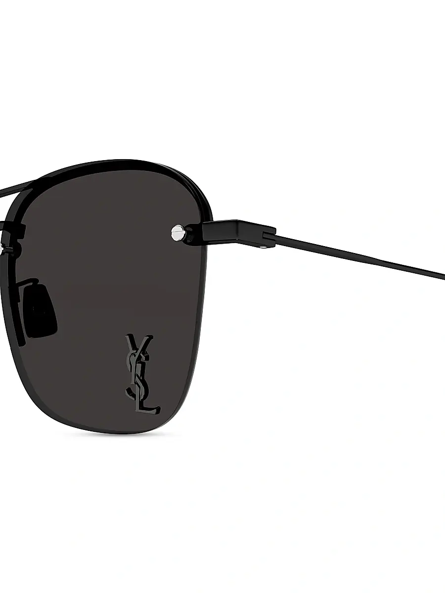 Saint Laurent Men's Monogram Pin 59MM Navigator Metal Sunglasses | Thumbnail 3 Saint Laurent Men's Monogram Pin 59MM Navigator Metal Sunglasses | Thumbnail 3