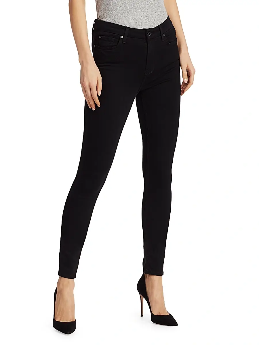7 For All Mankind Women's The High-Rise Skinny Slim Illusion Jeans - Black Rinse | Thumbnail 3 7 For All Mankind Women's The High-Rise Skinny Slim Illusion Jeans - Black Rinse | Thumbnail 3