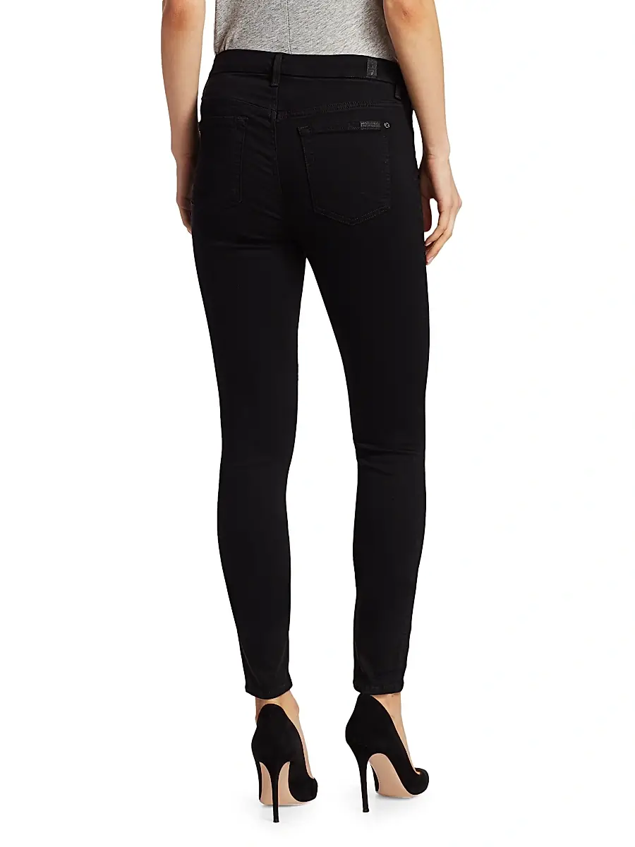 7 For All Mankind Women's The High-Rise Skinny Slim Illusion Jeans - Black Rinse | Thumbnail 5 7 For All Mankind Women's The High-Rise Skinny Slim Illusion Jeans - Black Rinse | Thumbnail 5