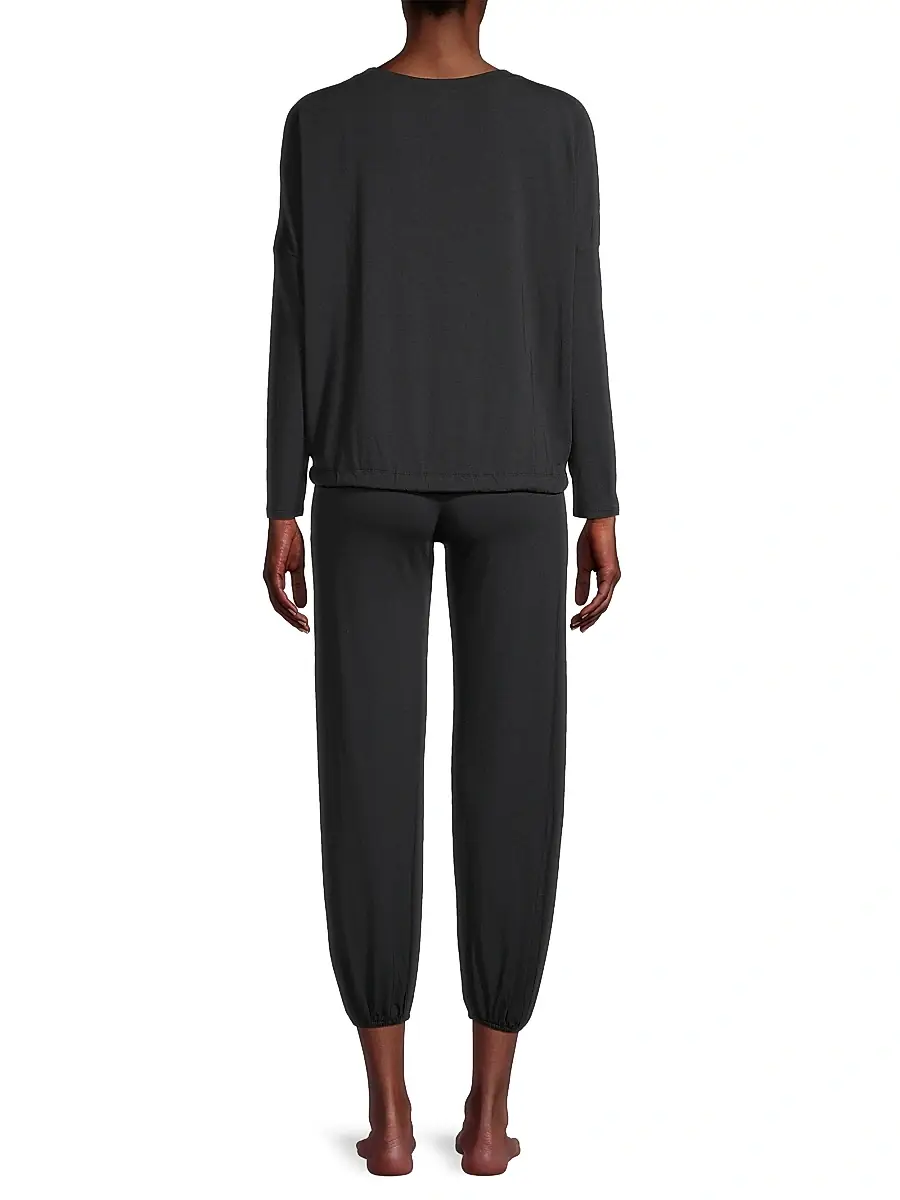 Eberjey Women's Gisele 2-Piece Slouchy Pajama Set - Black | Thumbnail 5 Eberjey Women's Gisele 2-Piece Slouchy Pajama Set - Black | Thumbnail 5