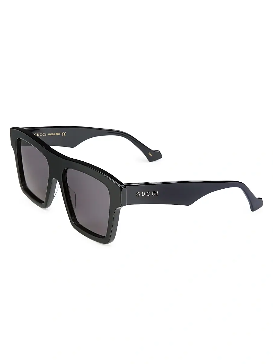 Gucci Men's 55MM Square Sunglasses - Black Grey | Image 1 Gucci Men's 55MM Square Sunglasses - Black Grey | Image 1