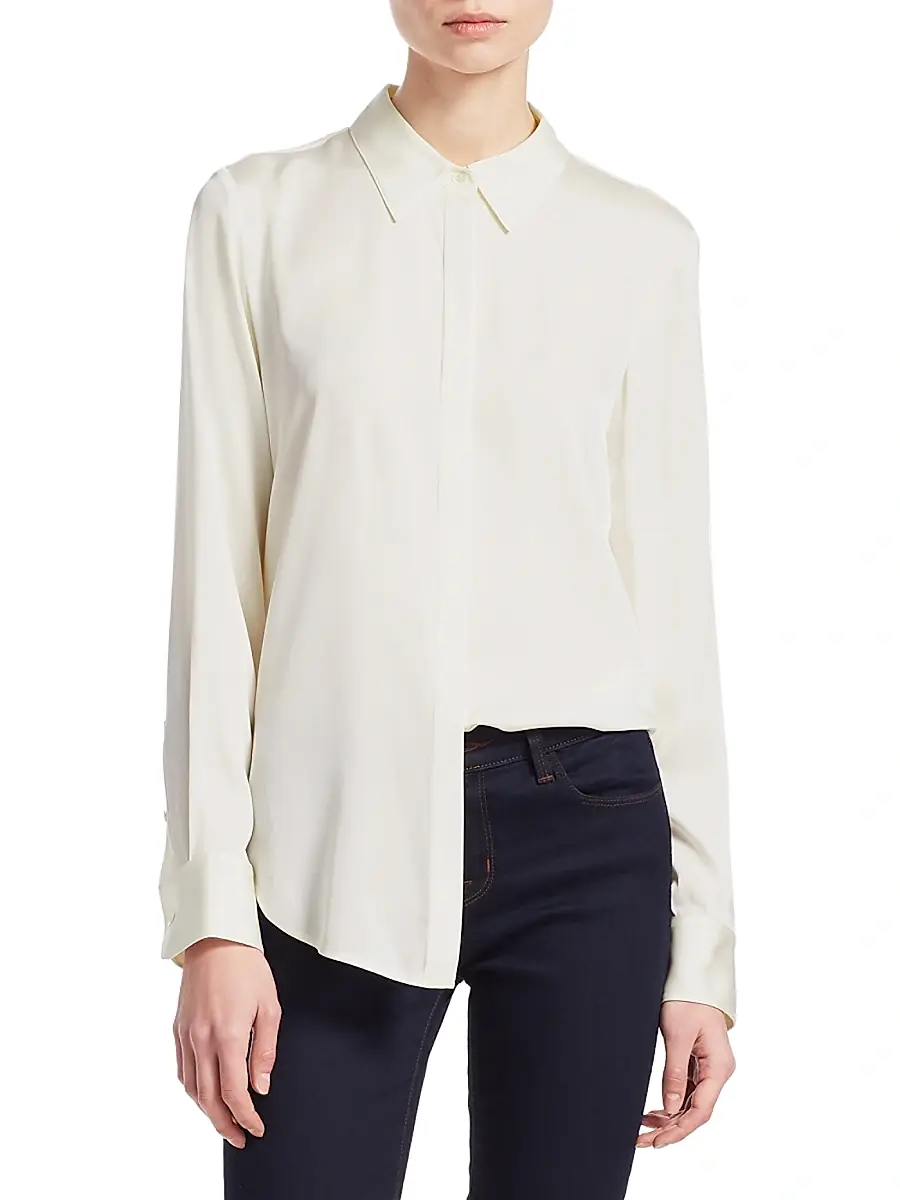 Theory Women's Sunaya Silk Blouse | Thumbnail 4 Theory Women's Sunaya Silk Blouse | Thumbnail 4