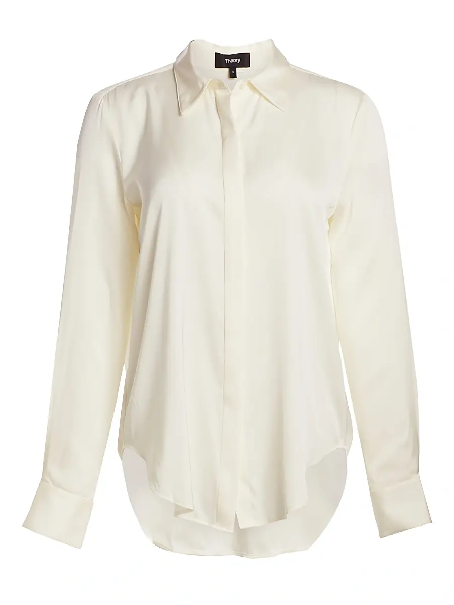 Theory Women's Sunaya Silk Blouse | Thumbnail 7 Theory Women's Sunaya Silk Blouse | Thumbnail 7