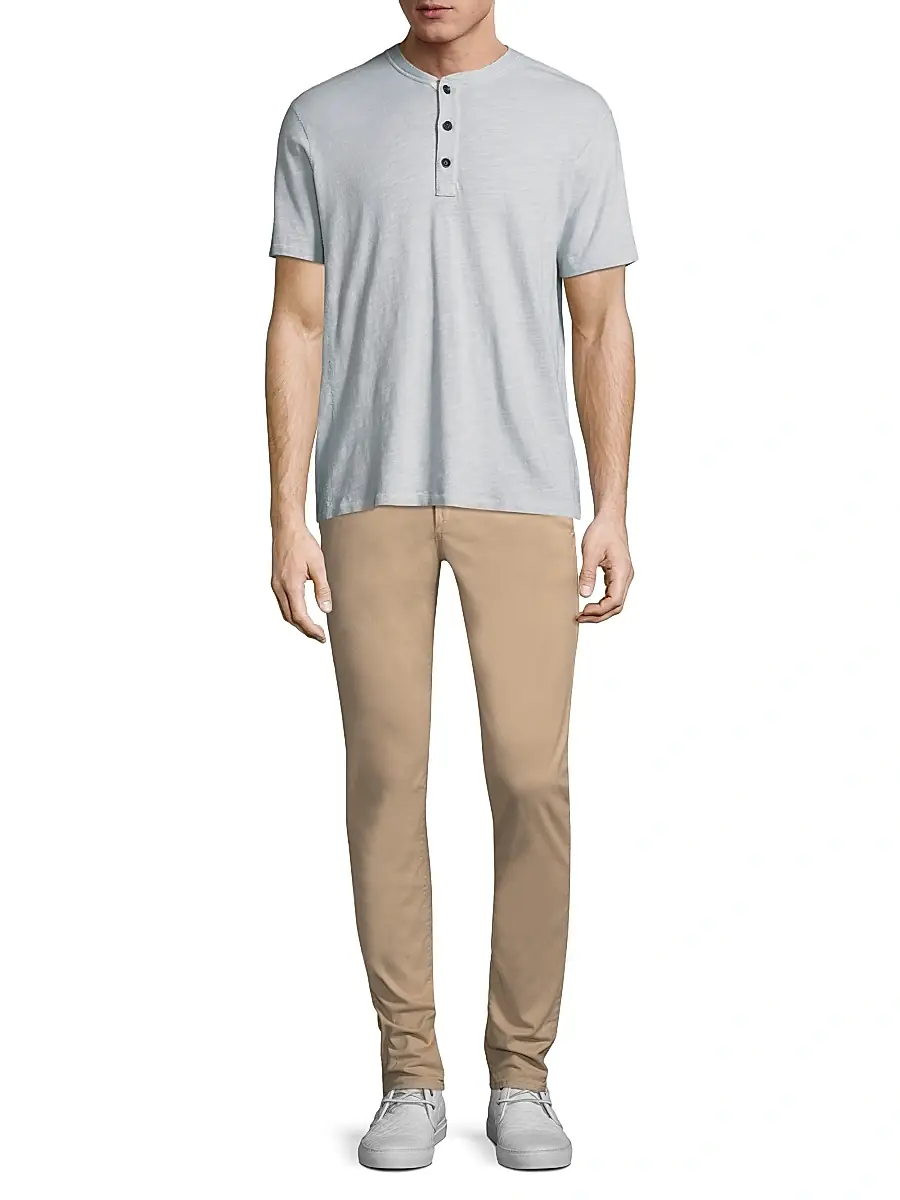 rag & bone Men's Textured Slim-fit Short Sleeve Henley T-Shirt | Thumbnail 2 rag & bone Men's Textured Slim-fit Short Sleeve Henley T-Shirt | Thumbnail 2