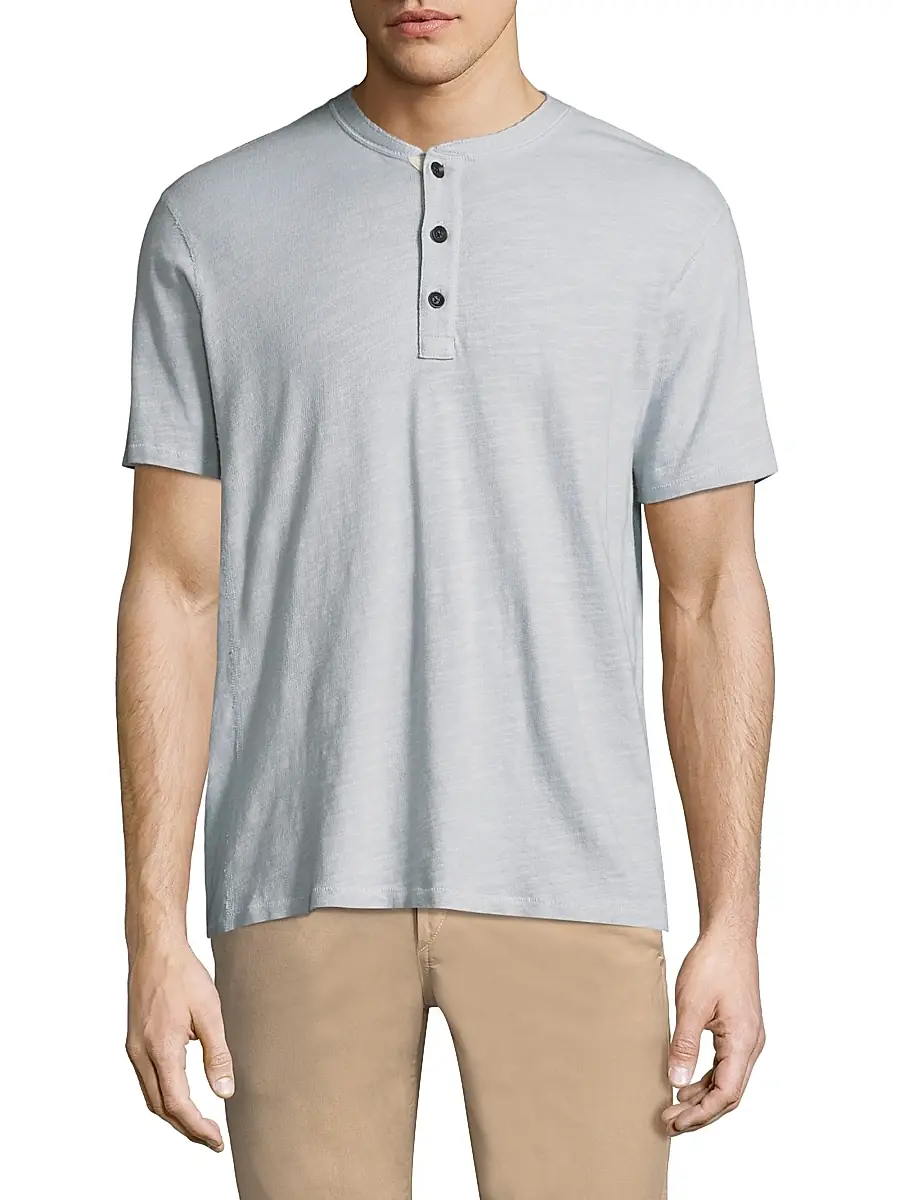 rag & bone Men's Textured Slim-fit Short Sleeve Henley T-Shirt | Thumbnail 3 rag & bone Men's Textured Slim-fit Short Sleeve Henley T-Shirt | Thumbnail 3