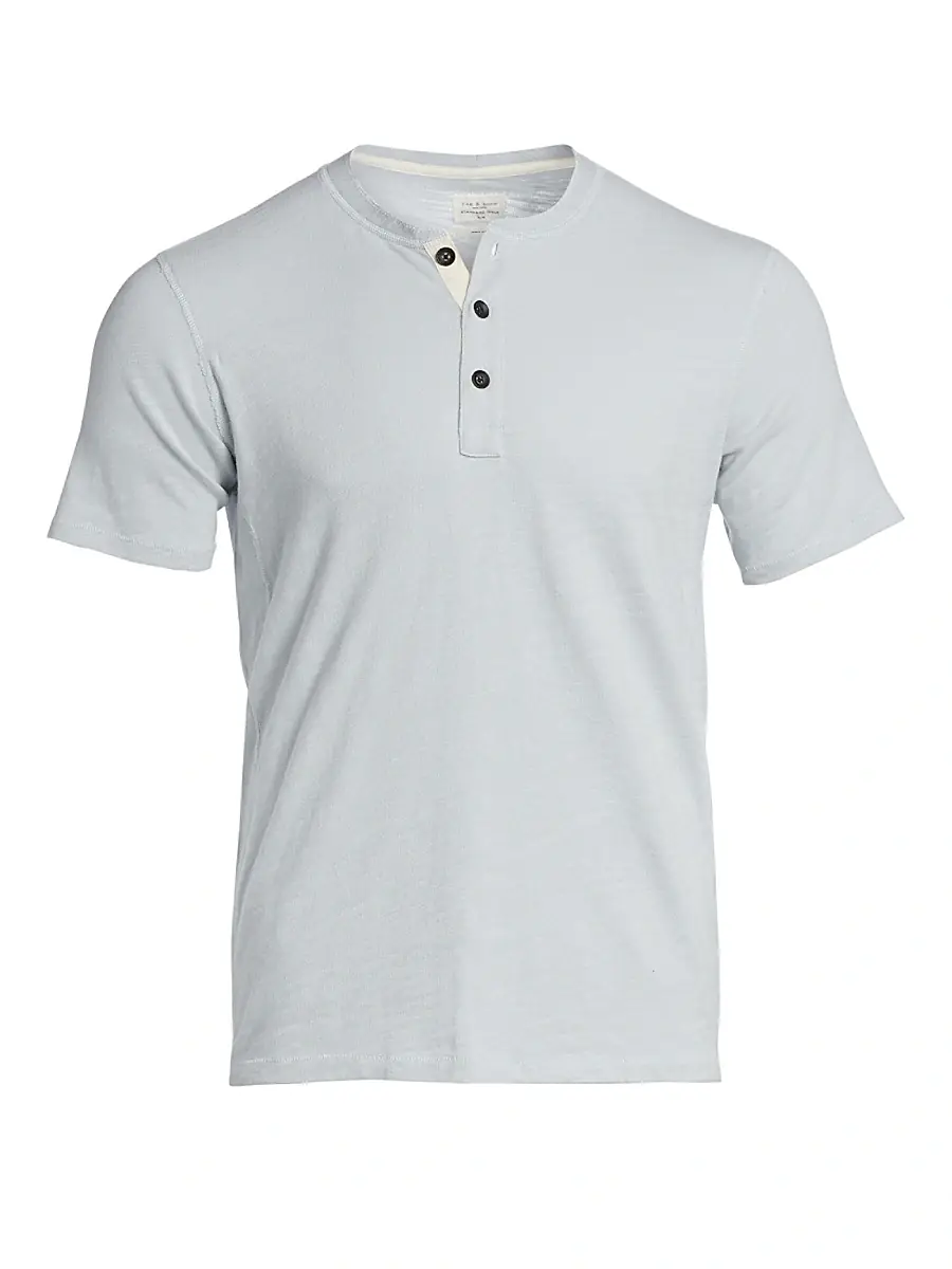 rag & bone Men's Textured Slim-fit Short Sleeve Henley T-Shirt | Thumbnail 6 rag & bone Men's Textured Slim-fit Short Sleeve Henley T-Shirt | Thumbnail 6