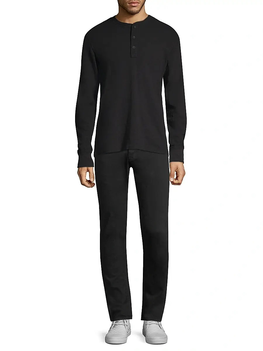 rag & bone Men's Classic Long Sleeve Henley Slim-fit T-Shirt | Thumbnail 2 rag & bone Men's Classic Long Sleeve Henley Slim-fit T-Shirt | Thumbnail 2