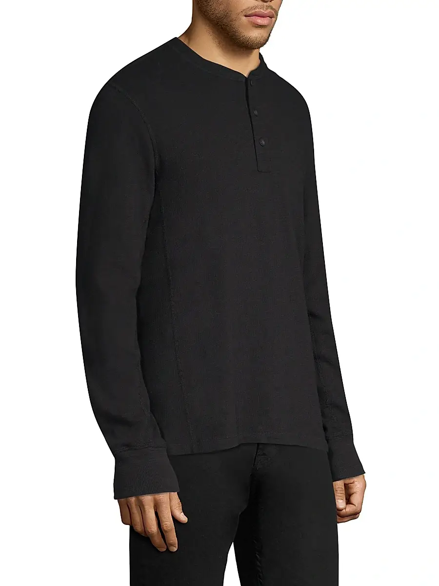 rag & bone Men's Classic Long Sleeve Henley Slim-fit T-Shirt | Thumbnail 4 rag & bone Men's Classic Long Sleeve Henley Slim-fit T-Shirt | Thumbnail 4