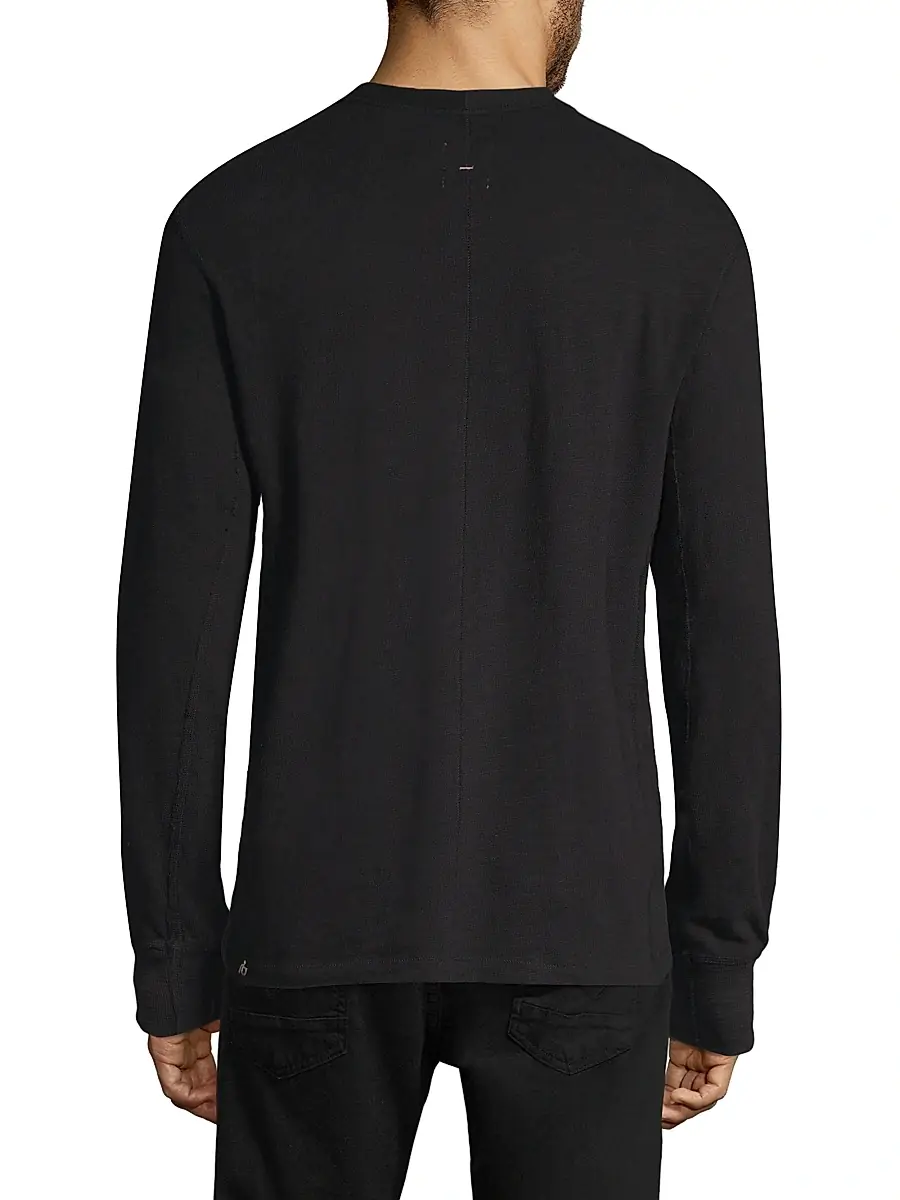 rag & bone Men's Classic Long Sleeve Henley Slim-fit T-Shirt | Thumbnail 5 rag & bone Men's Classic Long Sleeve Henley Slim-fit T-Shirt | Thumbnail 5