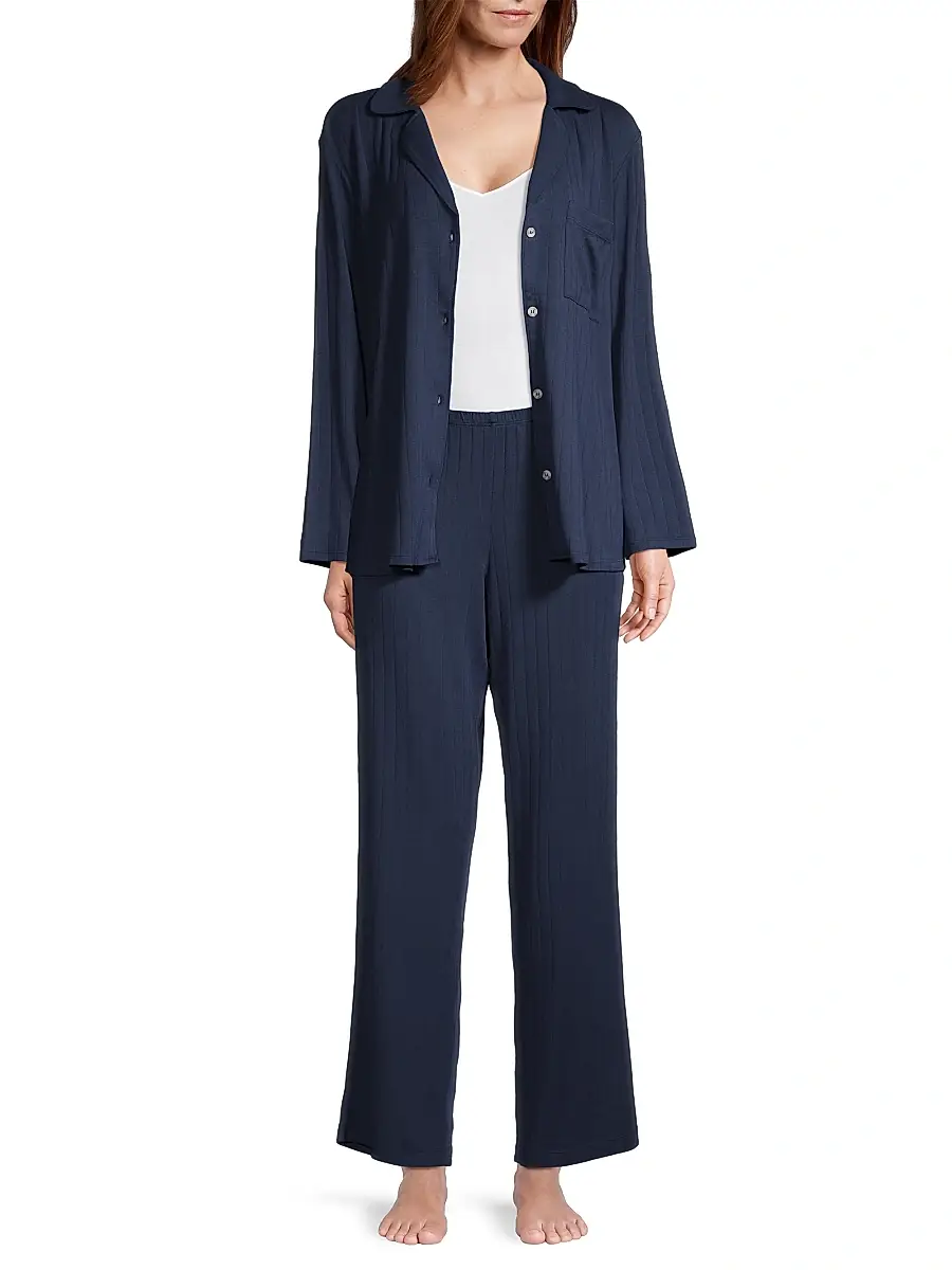 Eberjey Women's Gisele Rib The Long PJ Set | Thumbnail 2 Eberjey Women's Gisele Rib The Long PJ Set | Thumbnail 2