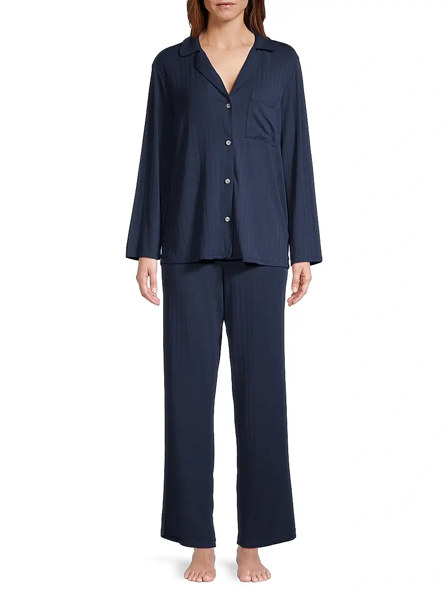 Eberjey Women's Gisele Rib The Long PJ Set | Thumbnail 3 Eberjey Women's Gisele Rib The Long PJ Set | Thumbnail 3