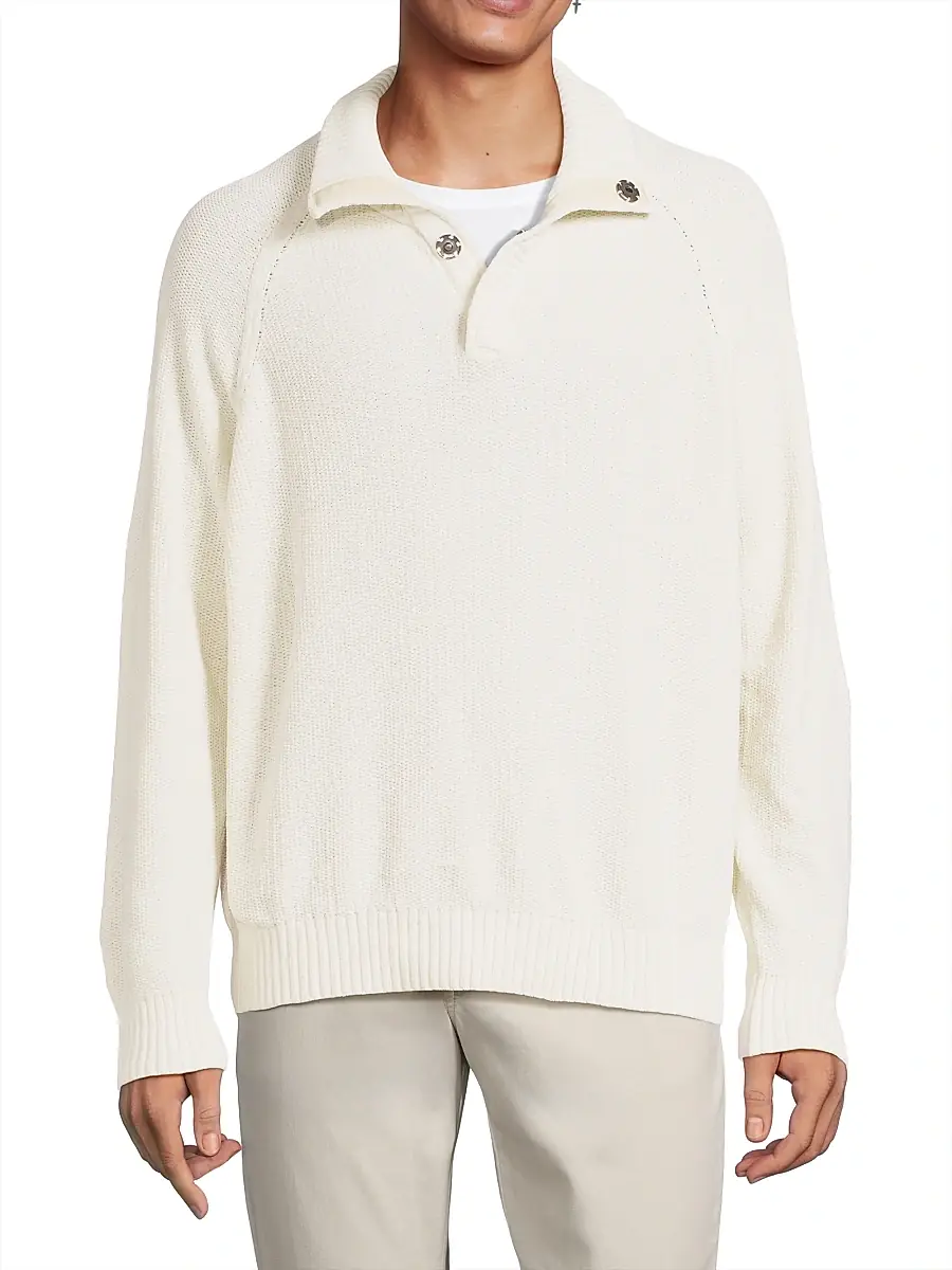 Tommy Bahama Men's Shoreline Chenille Snap Mock | Thumbnail 3 Tommy Bahama Men's Shoreline Chenille Snap Mock | Thumbnail 3