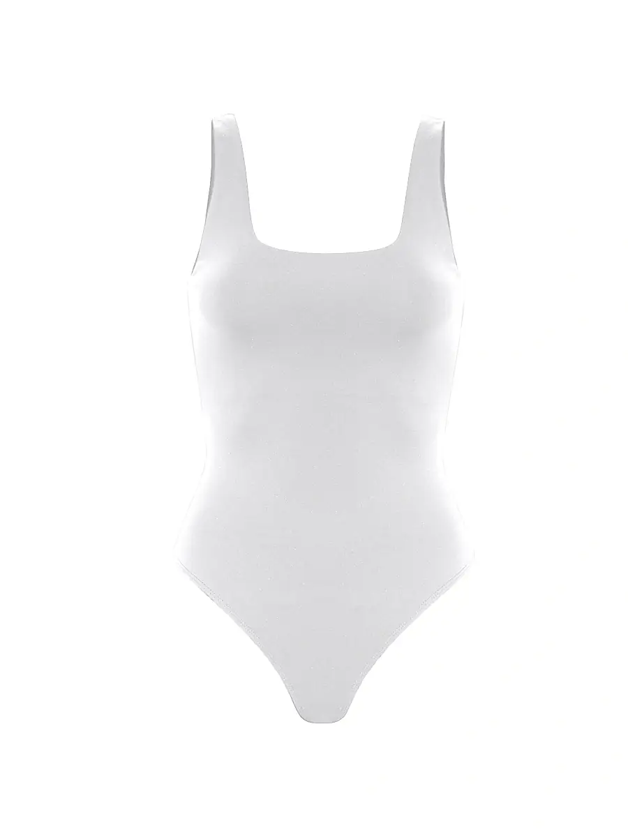 Good American Women's Sculpting Modern Tank Bodysuit - White | Image 1 Good American Women's Sculpting Modern Tank Bodysuit - White | Image 1