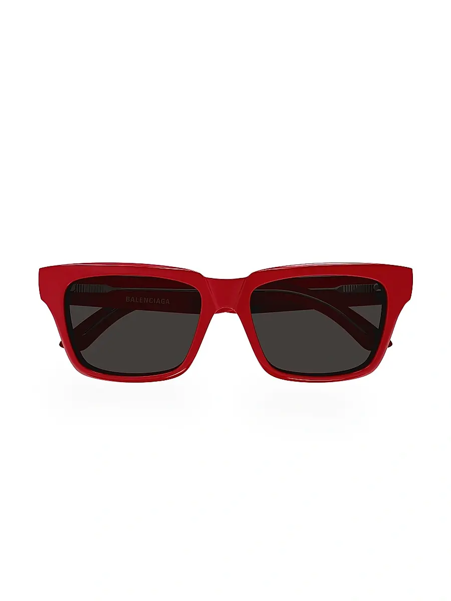 Balenciaga Men's Weekend BB0346S 55MM Square Sunglasses - Red Dark Grey | Thumbnail 2 Balenciaga Men's Weekend BB0346S 55MM Square Sunglasses - Red Dark Grey | Thumbnail 2