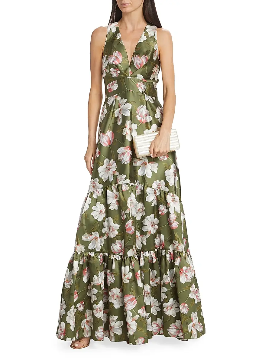 SACHIN & BABI Women's Rori Floral Satin Gown | Thumbnail 2 SACHIN & BABI Women's Rori Floral Satin Gown | Thumbnail 2