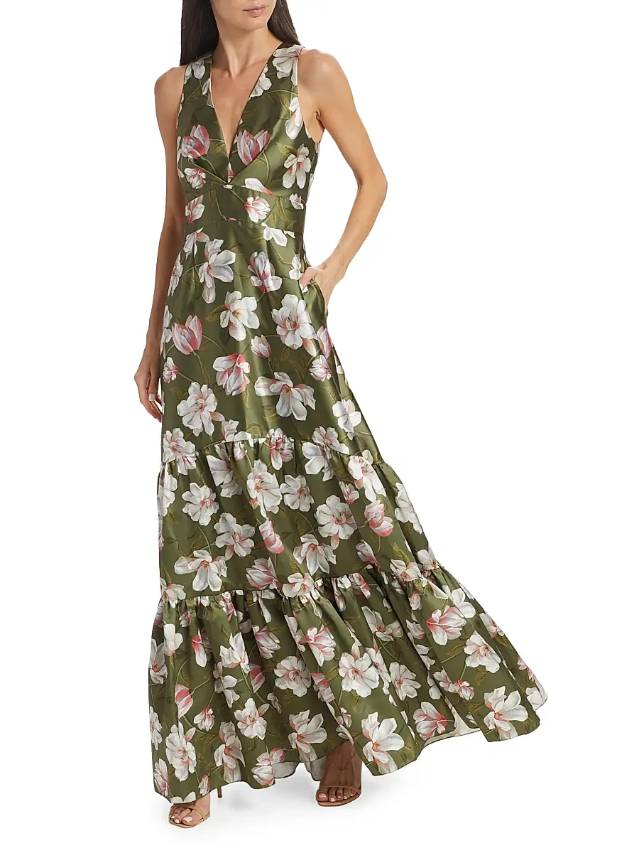SACHIN & BABI Women's Rori Floral Satin Gown | Thumbnail 3 SACHIN & BABI Women's Rori Floral Satin Gown | Thumbnail 3