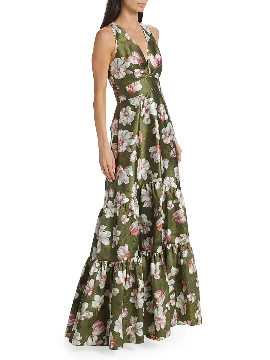 SACHIN & BABI Women's Rori Floral Satin Gown | Thumbnail 4 SACHIN & BABI Women's Rori Floral Satin Gown | Thumbnail 4